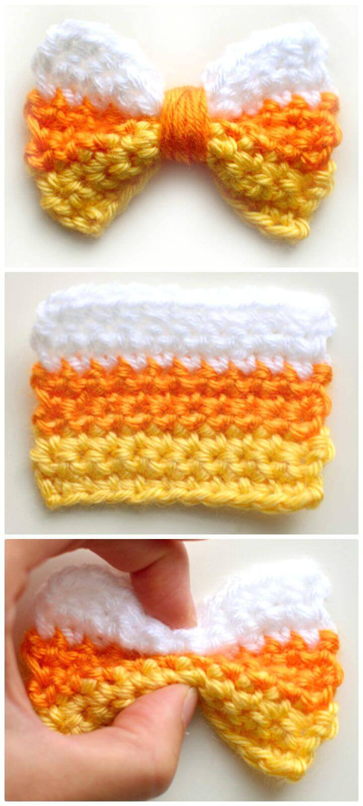 Free Crochet Candy Corn Bow Pattern