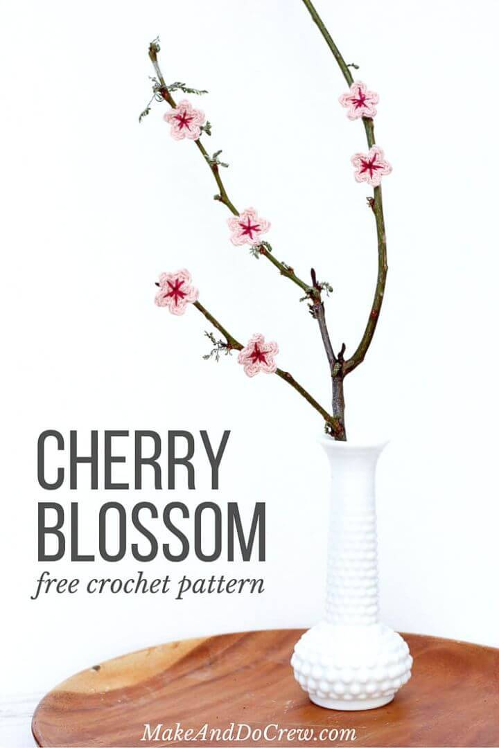 How To Free Crochet Cherry Blossom Flower Pattern