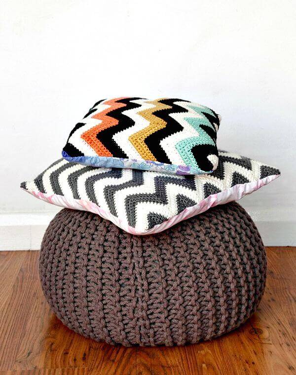 How To Free Crochet Chevron Cushions Pattern