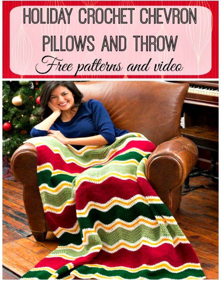 Free Crochet Chevron Pillows - Blanket Set Pattern