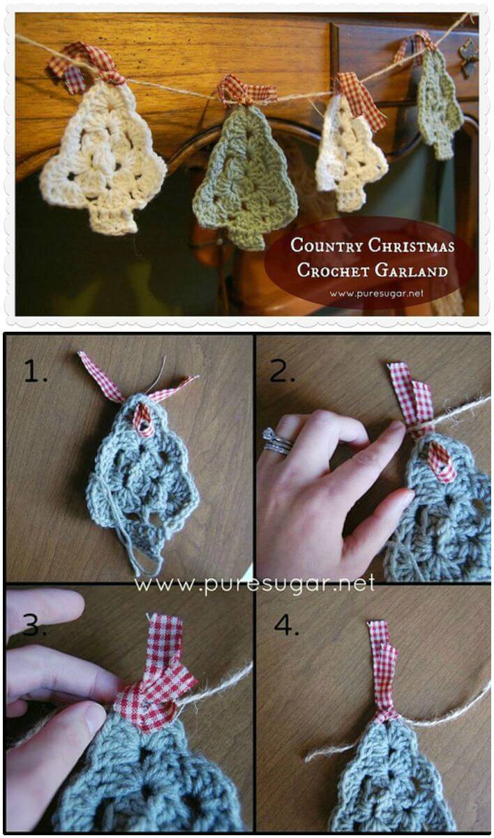 Easy Free Crochet Christmas Tree Motif Pattern