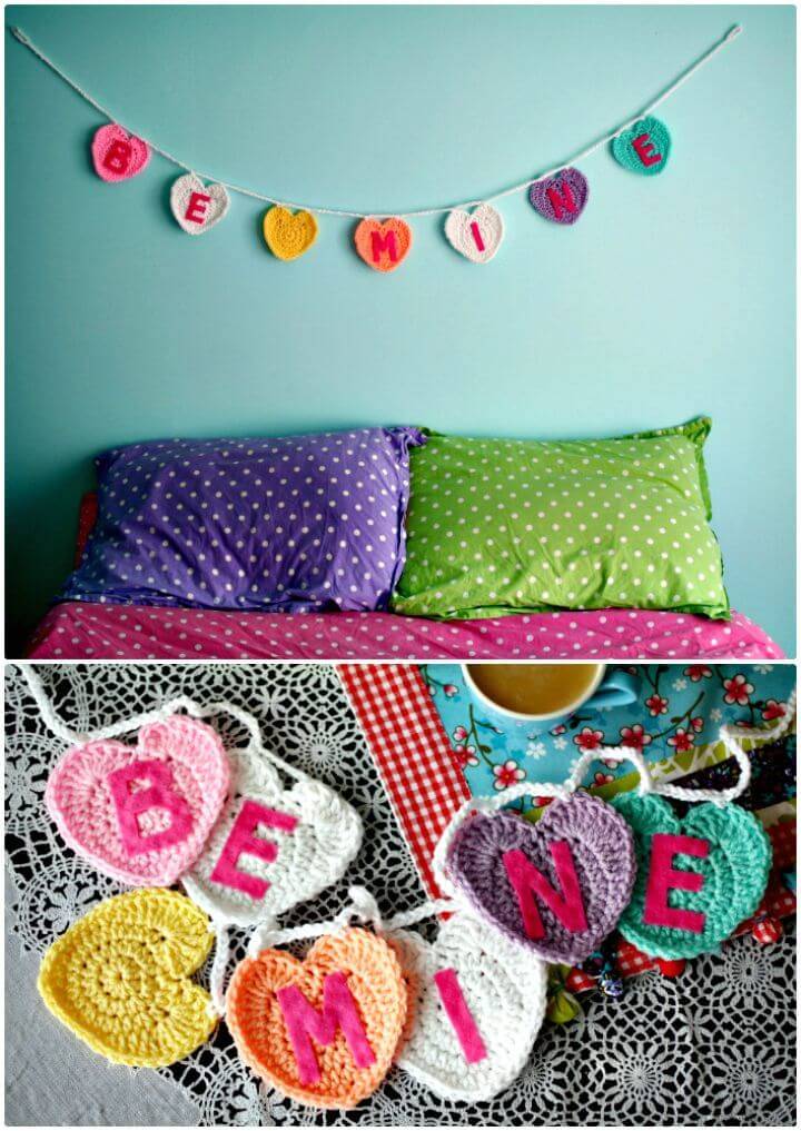 Free Crochet Conversation Heart Garland Pattern