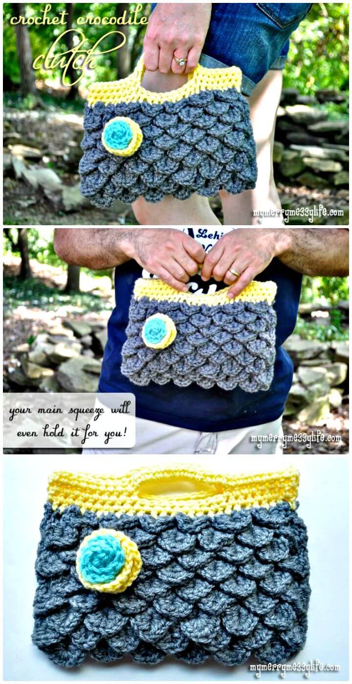 Cute Crochet Crocodile Clutch Purse - Free Pattern