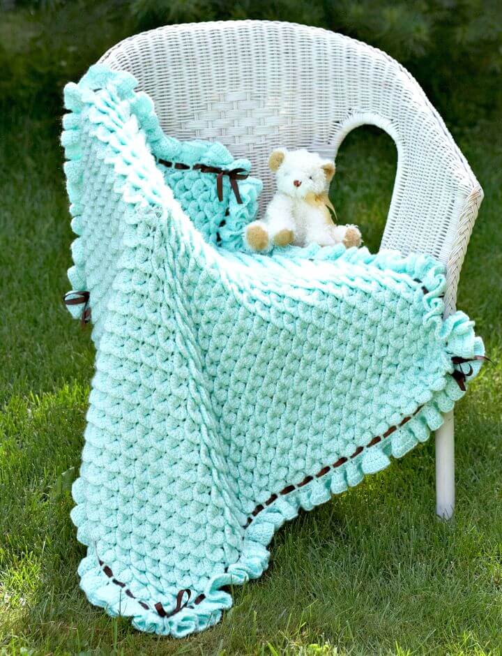 Free Crochet Crocodile Stitch Baby Blanket Pattern