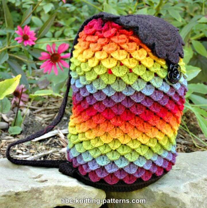 Free Crochet Crocodile Stitch Backpack Pattern