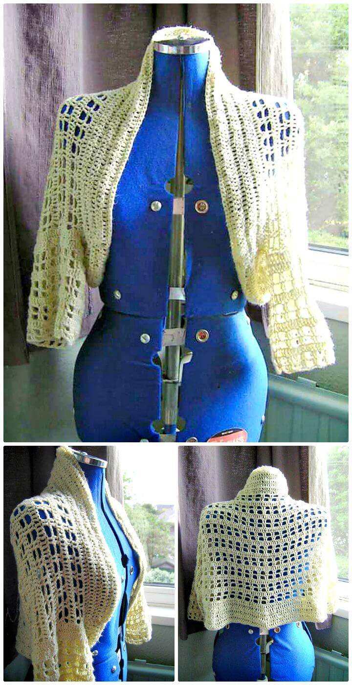 Easy Free Crochet Custard Shrug Pattern