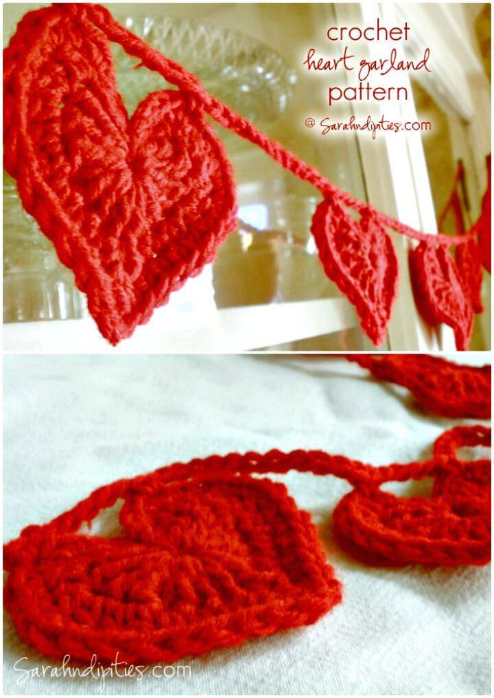 Easy Free Crochet Heart Garland Pattern