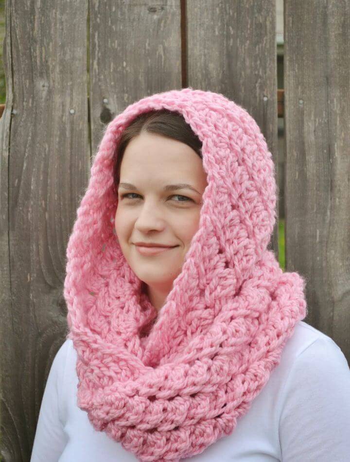 How To Free Crochet Hooded Infinity Scarf Pattern