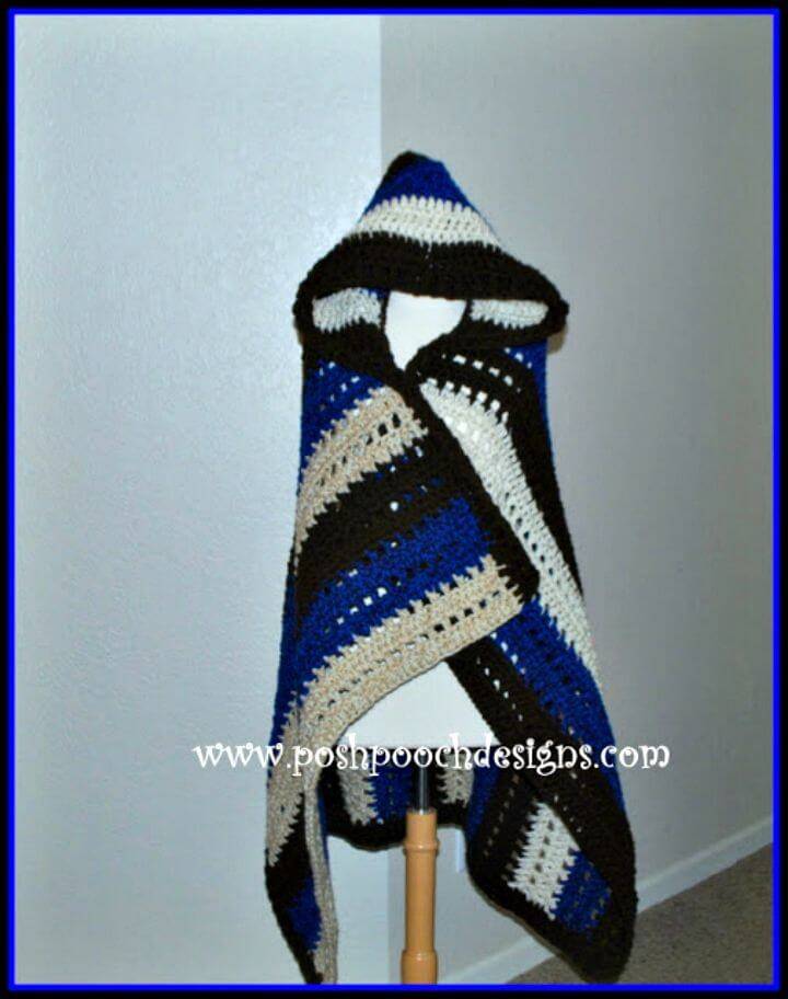 Easy Free Crochet Hooded Wrap Blanket Pattern