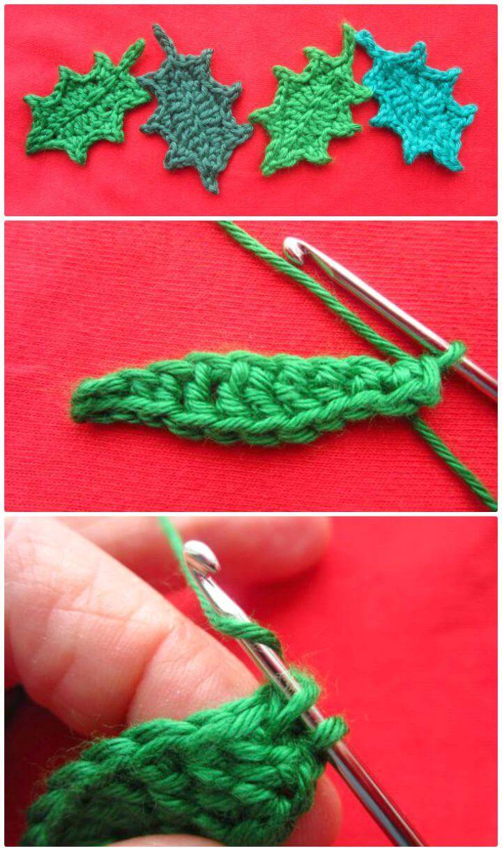 How To Free Crochet Jolly Holly Garland Pattern