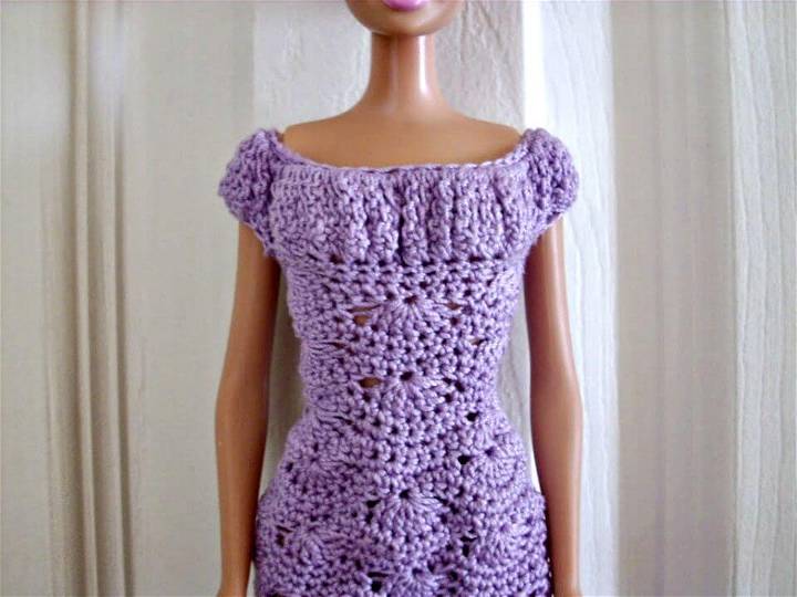 Crochet Lilac Shell Dress - Free Pattern