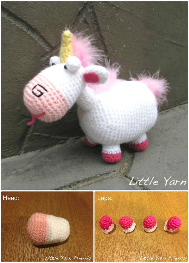 Easy Free Crochet Lil’ Fluffy Unicorn Pattern