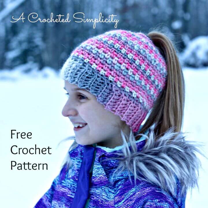 20 Free Crochet Messy Bun Hat Patterns - DIY Crafts