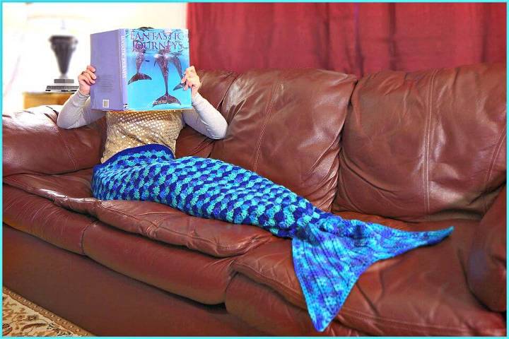 Free Crochet Mermaid Tail — 3 Sizes Afghan Pattern