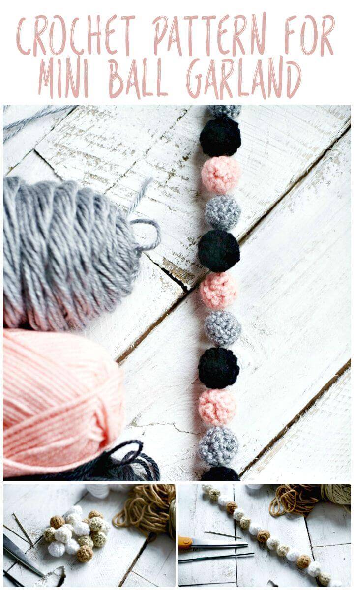 Easy Free Crochet Mini Ball Garland Pattern