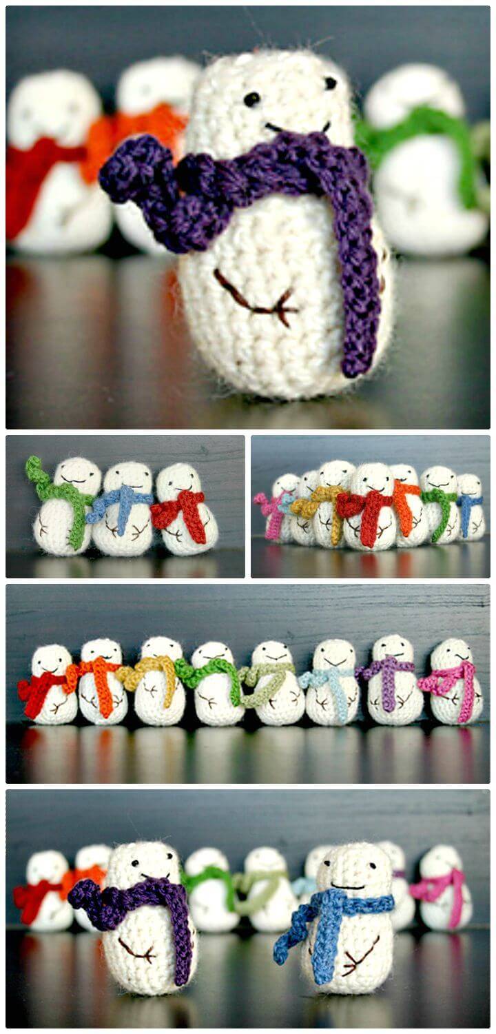 How to Crochet Mini Snowman 