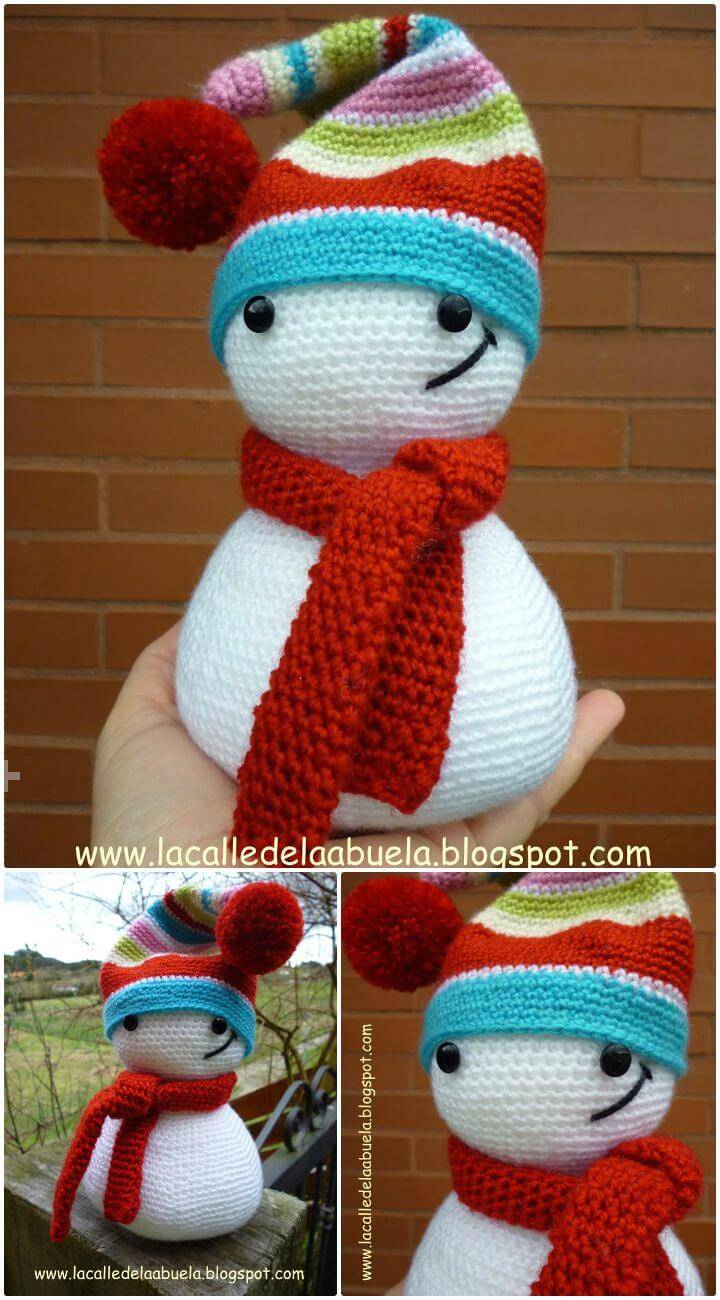 Easy Free Crochet Polita The Snowman Amigurumi Pattern