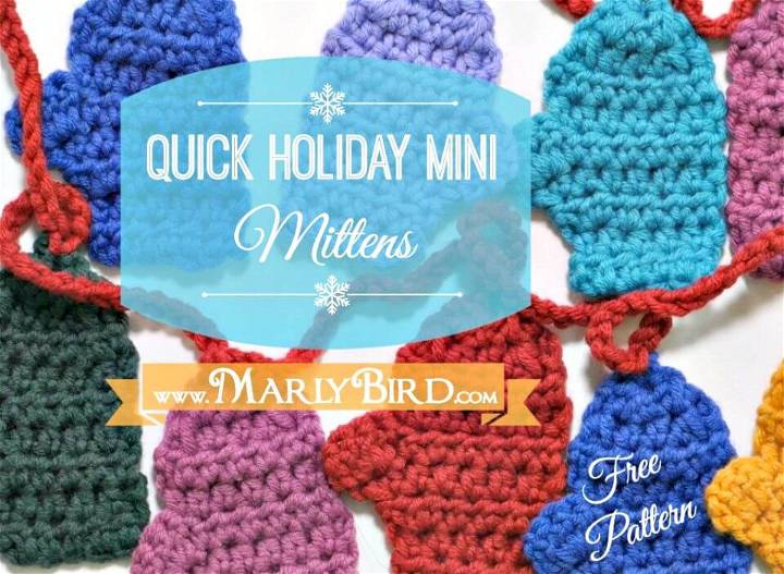 How To Free Crochet Quick Mini Mitten Garland Pattern