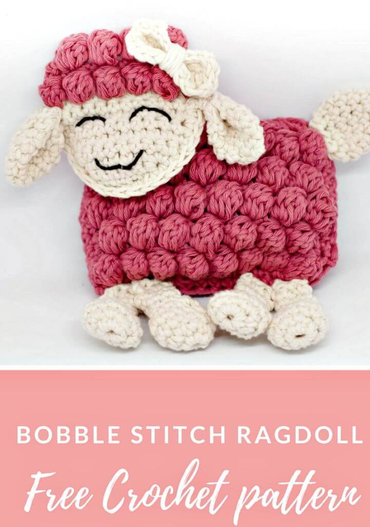 How To Crochet Ragdoll Using Bobble Stitch - Free Pattern