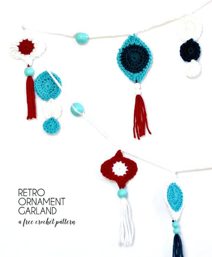 Easy Free Crochet Retro Ornament Garland Pattern