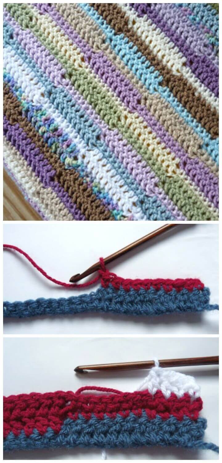Easy Free Crochet Ribbon Afghan Pattern