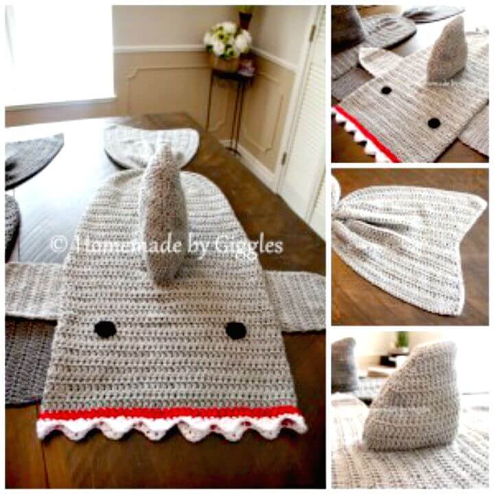 Shark Attack Blanket / DROPS Children 28-13 - Modelli di uncinetti gratuiti  di DROPS Design