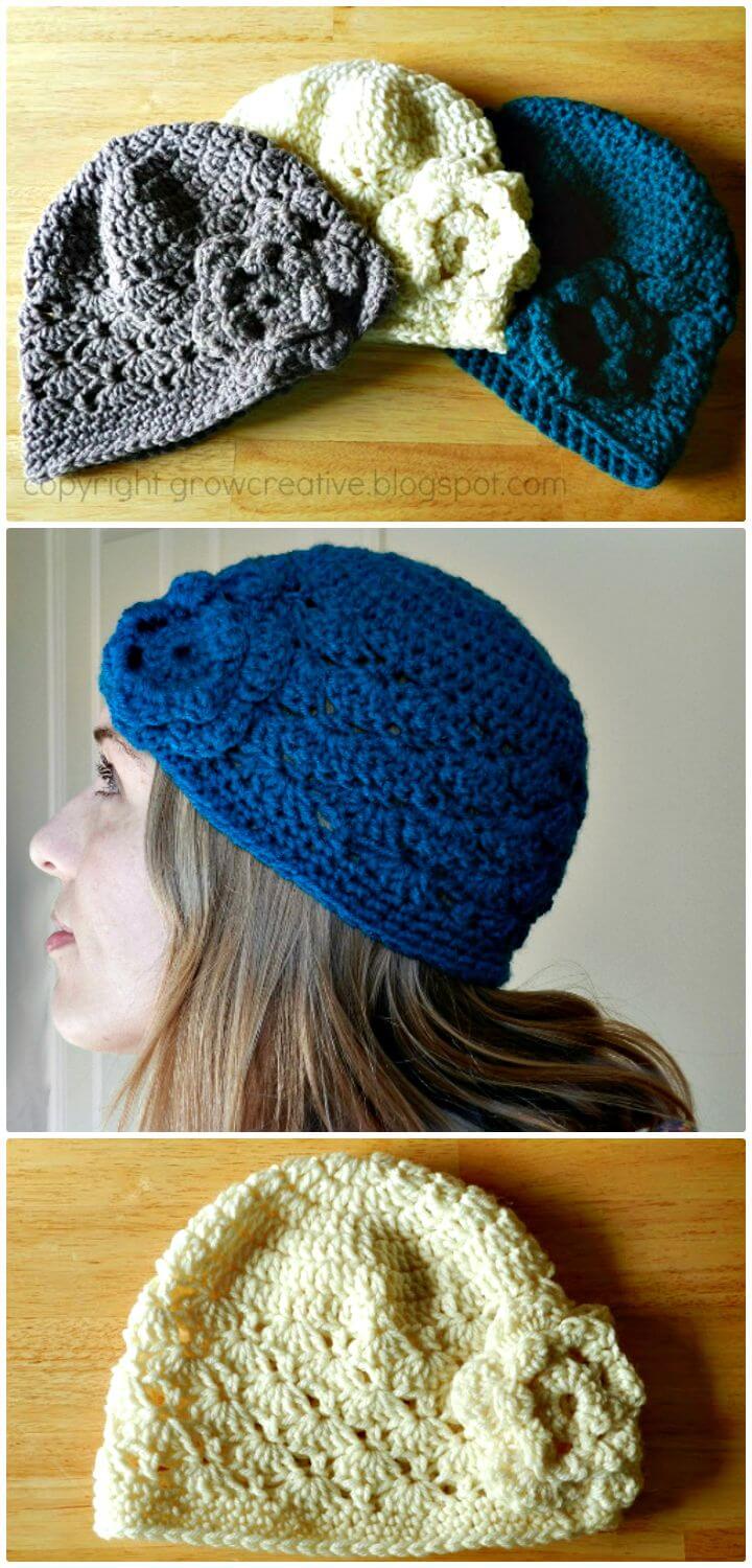 How To Crochet Shell Stitch Hat - Free Pattern