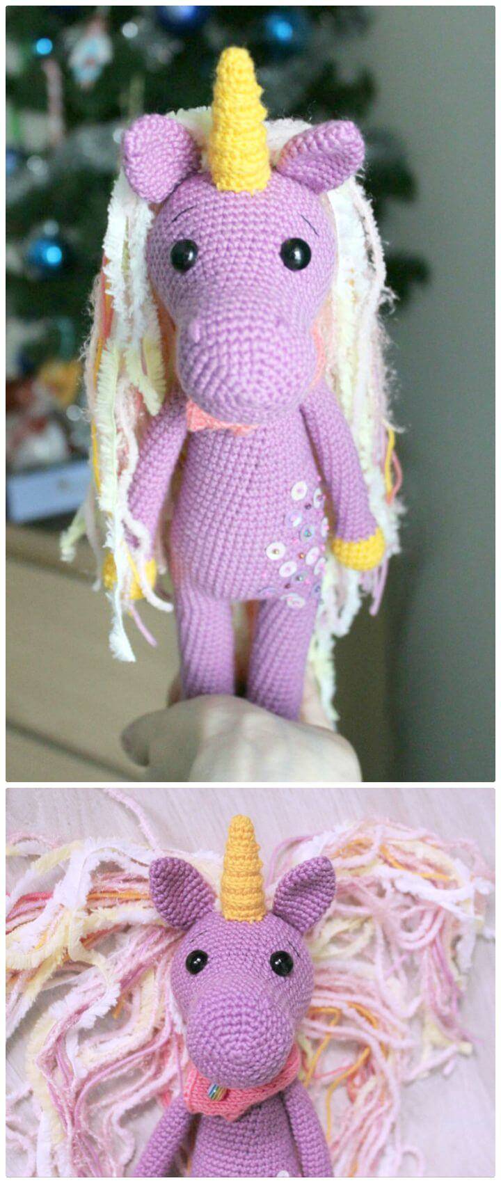 Crochet Unicorn Pattern- 32 Free Crochet Patterns ⋆ DIY Crafts