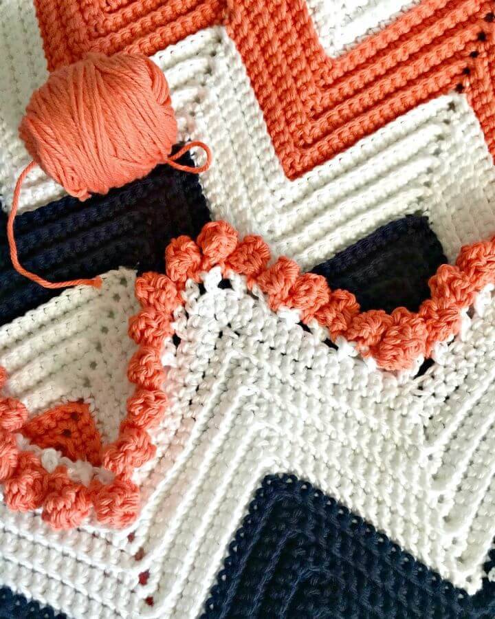 Easy Free Crochet Single Chevron Baby Blanket Pattern