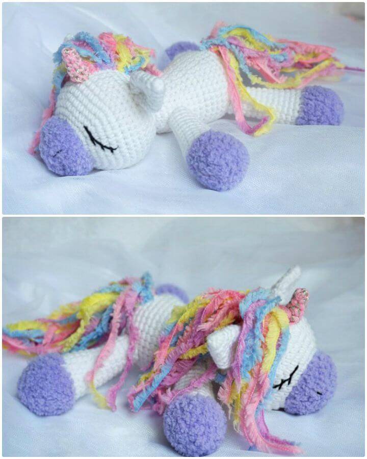 How To Free Crochet Sleeping Pony Unicorn Pattern