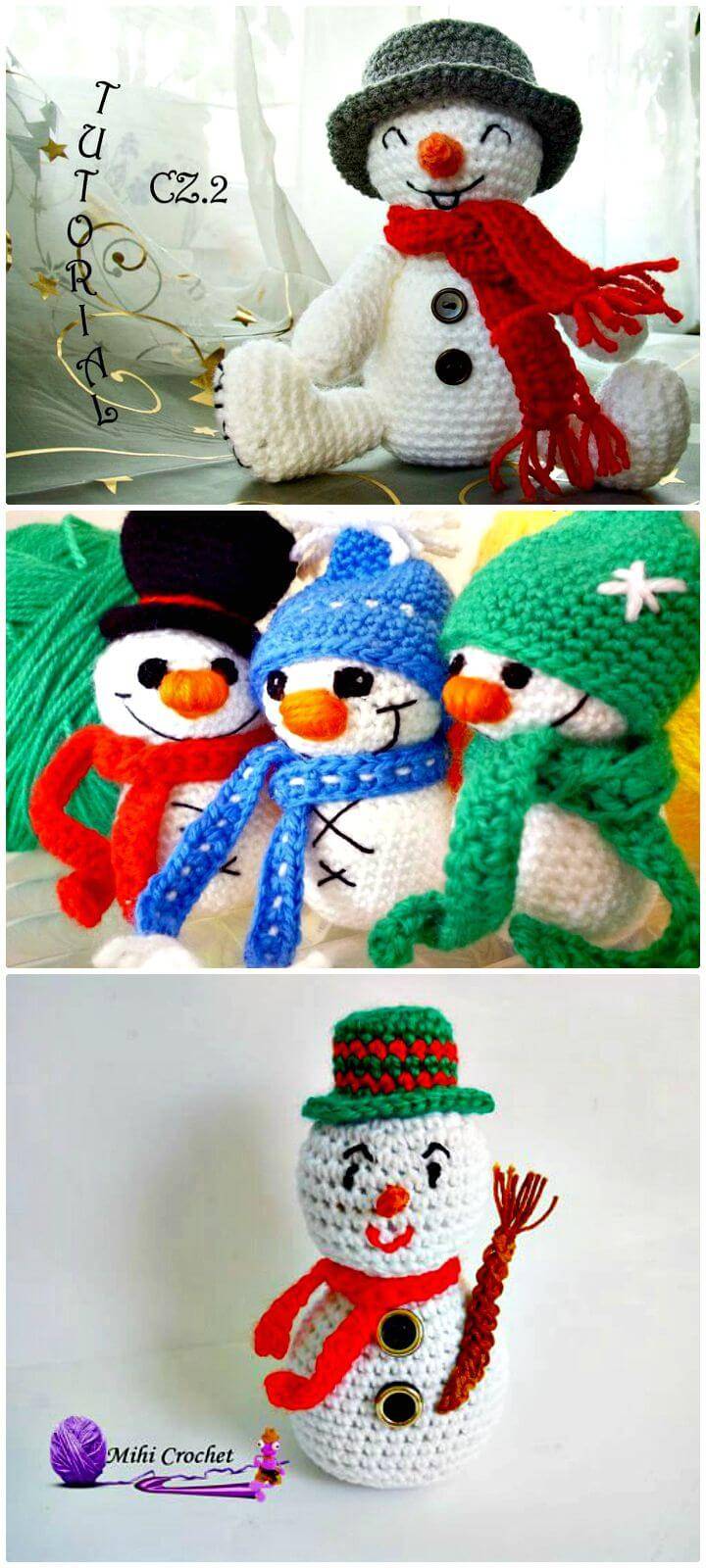 How To Free Crochet Snowman Pattern