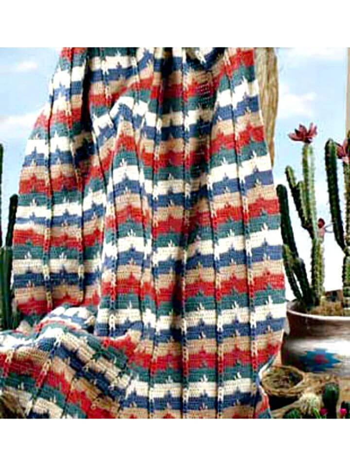Free Crochet Southwestern Cables Afghan Pattern
