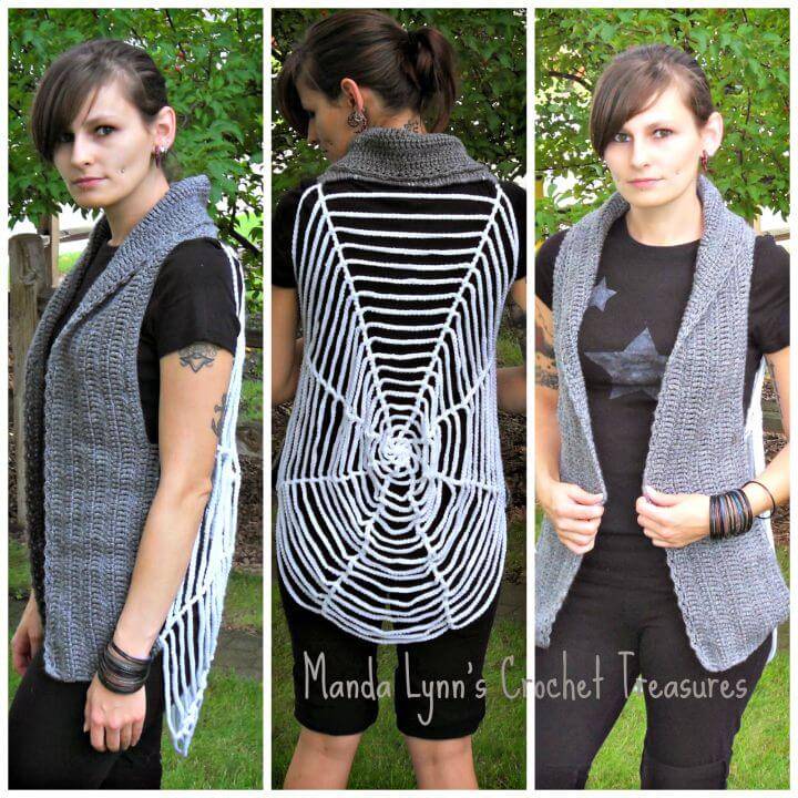 Free Crochet Spiderweb Vest Pattern