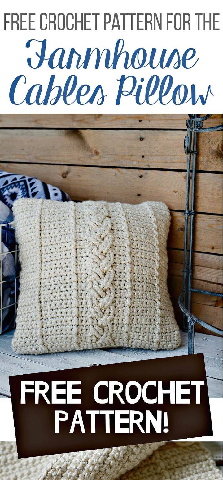 Free Crochet The Comfy Cables Pillow Cover Pattern