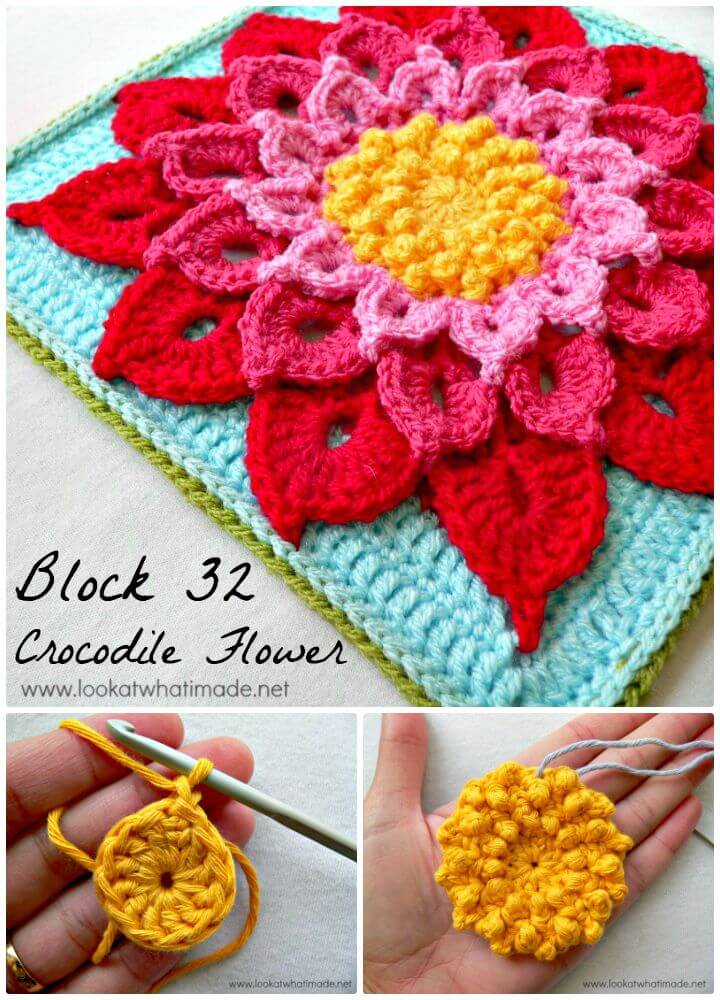 Easy Free Crochet The Crocodile Flower Pattern