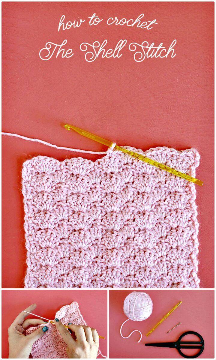 Easy Free Crochet The Shell Stitch Pattern For Beginners