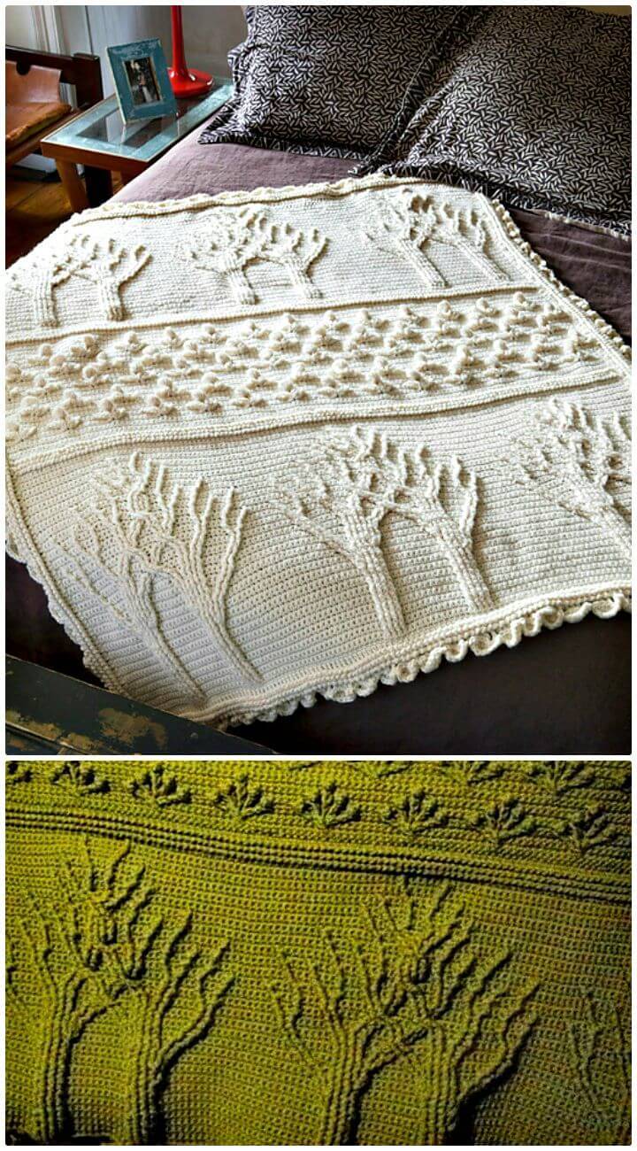 Easy Free Crochet Tree of Life Afghan Pattern