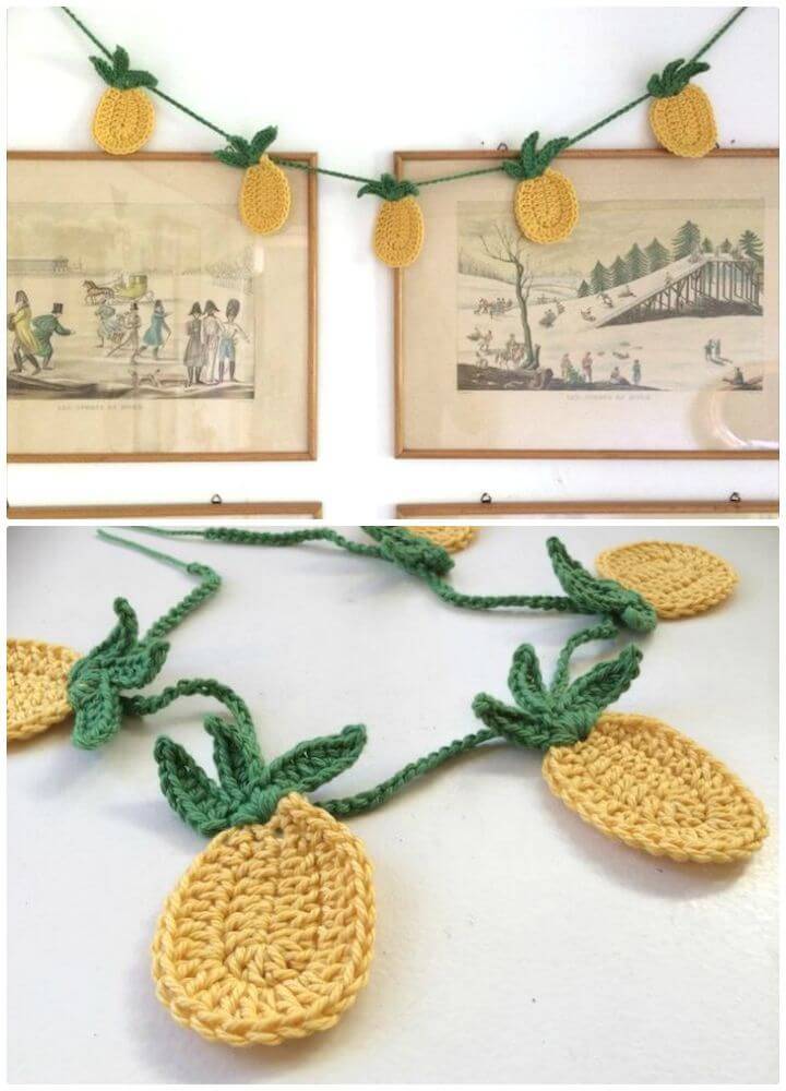 Easy Free Crochet Tropical Pineapple Bunting Garland Pattern