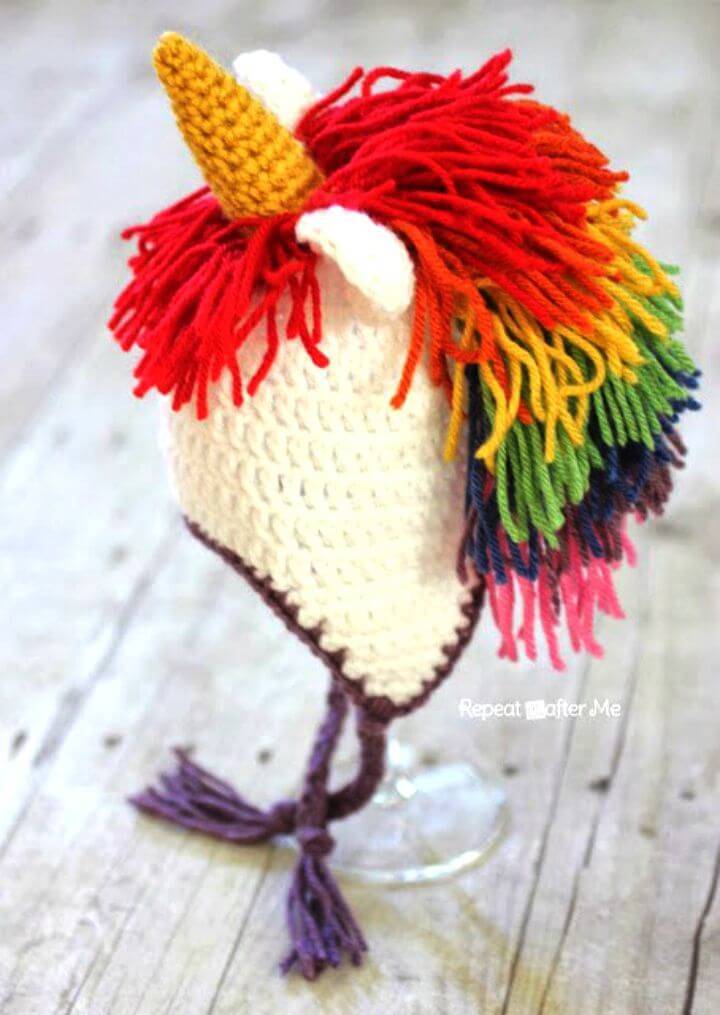 Easy Free Crochet Unicorn Hat Pattern