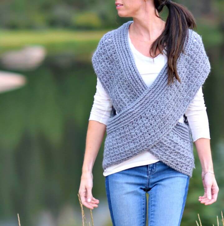 Simple And Free Crochet Willow Wrap Over Shrug Pattern