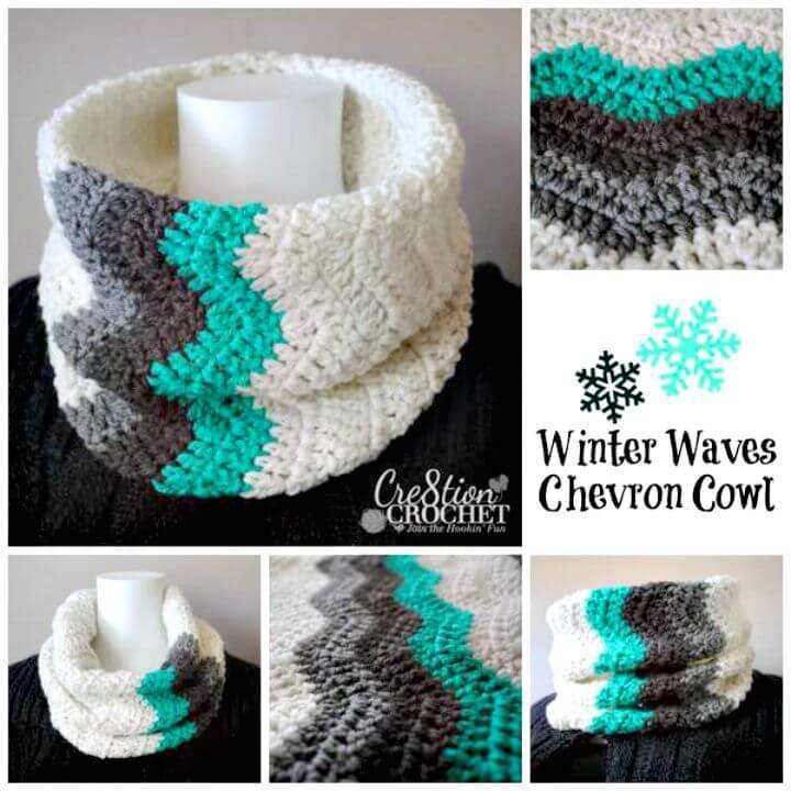 How To Free Crochet Winter Waves Chevron Cowl Pattern