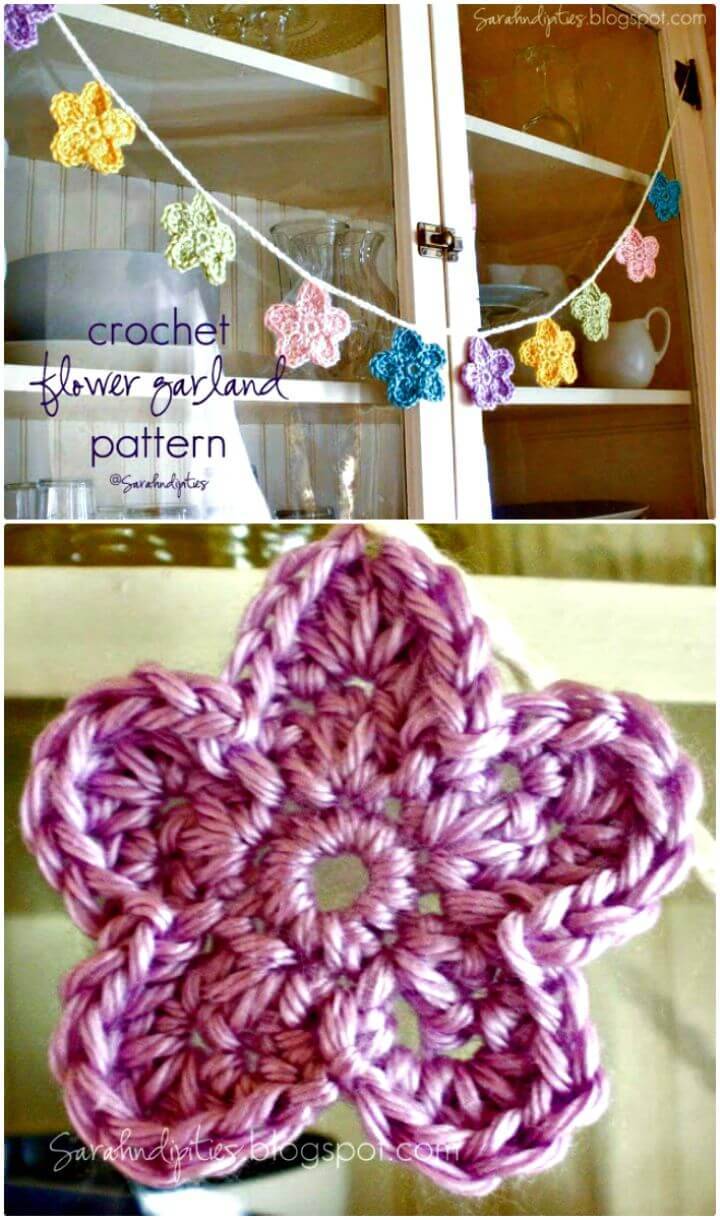 Free Crocheted Flower Garland Pattern
