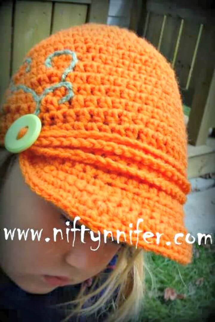 Free Crochet Newsboy Style Beanie Hat Pattern