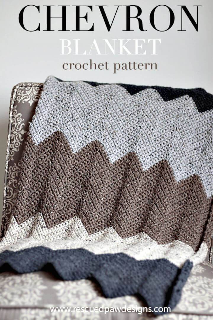 Easy Free Crochet Chevron Blanket Pattern