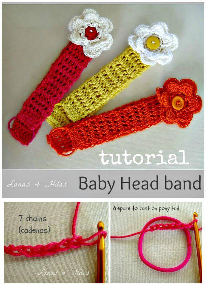How To Easy Free Crochet Baby Head Bands Pattern