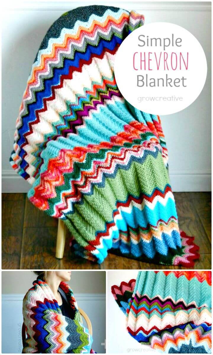 Easy Free Crochet Chevron Blanket - Free Pattern