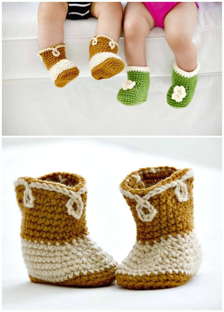 How To Easy Free Crochet Cowboy Booties Pattern