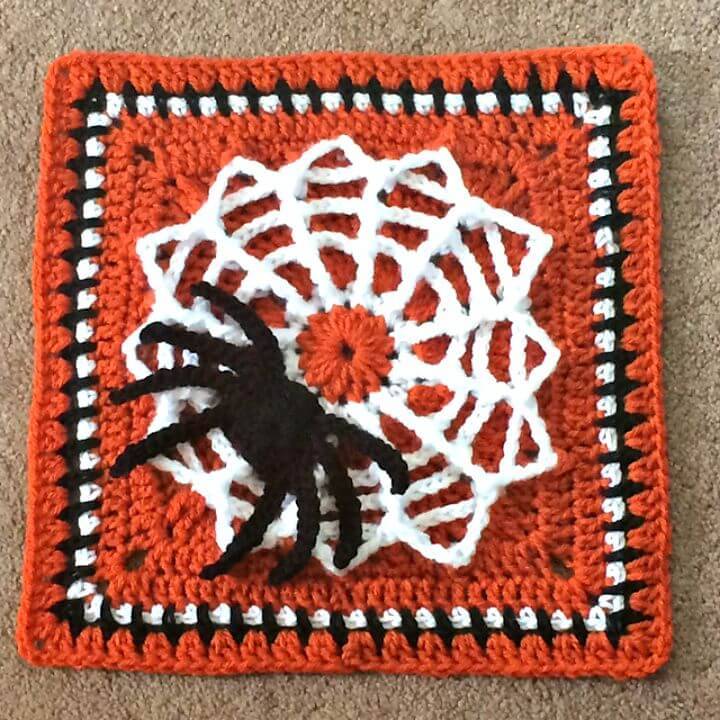 Easy Free Crochet Spider Web Afghan Square Pattern