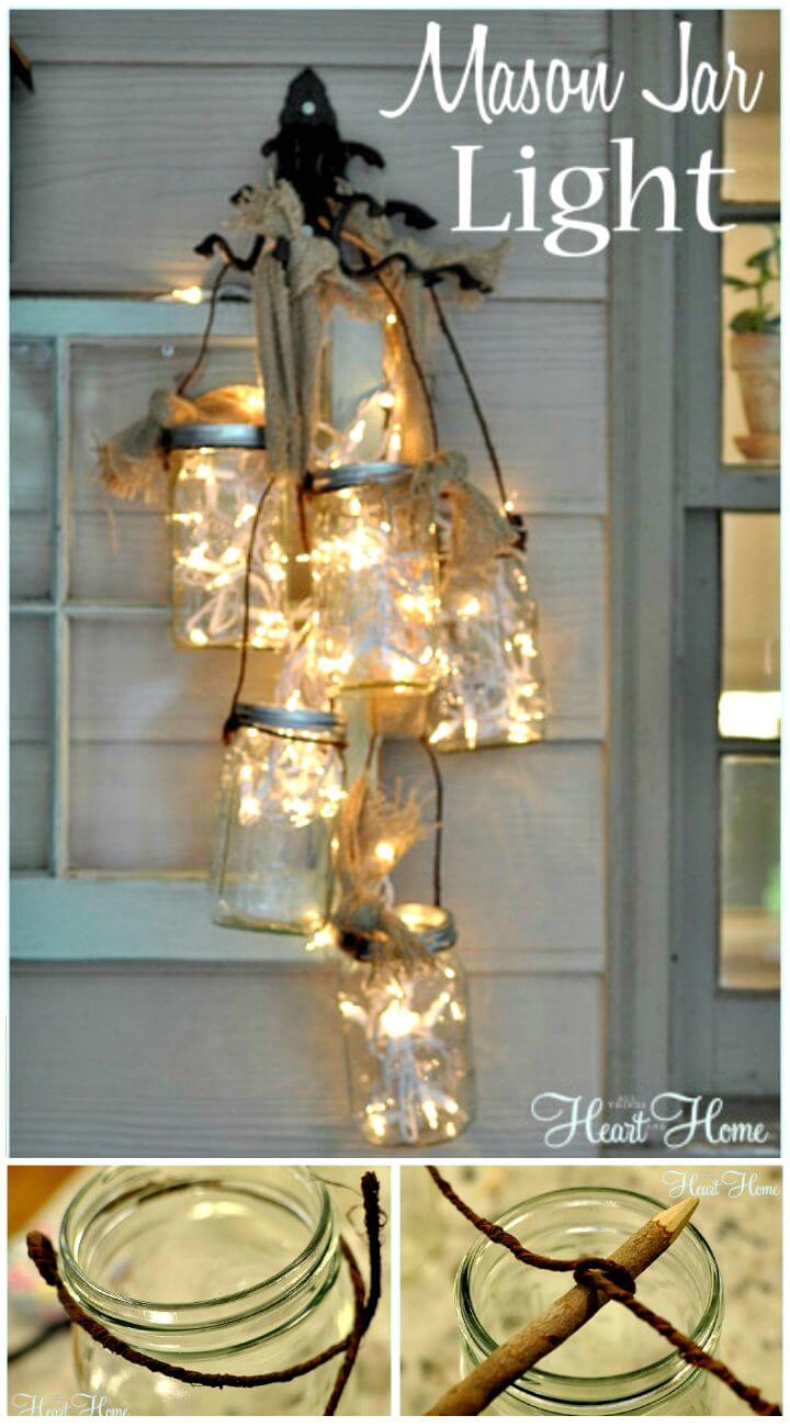 Easy To Make A Mason Jar Light - Inexpensive DIY Home Decor with Lights
