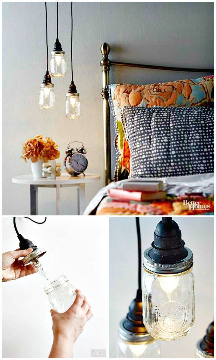 Easy To Make A Pendant Trio From Mason Jars - DIY